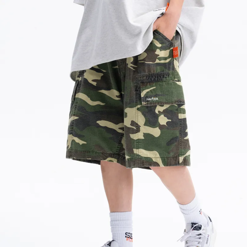 Nautica White Sail Nautica White Sail X Hirotsu Yumoto Co titled Series Casual Shorts Unisex Camouflage-3