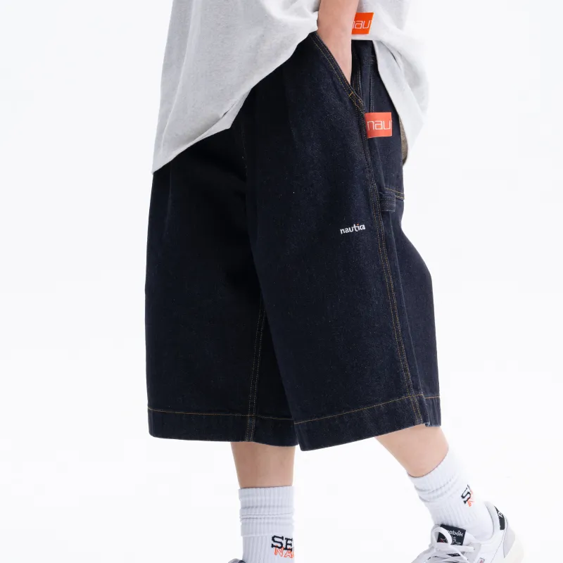 Nautica White Sail SS24 Casual Shorts Unisex Navy Blue-4