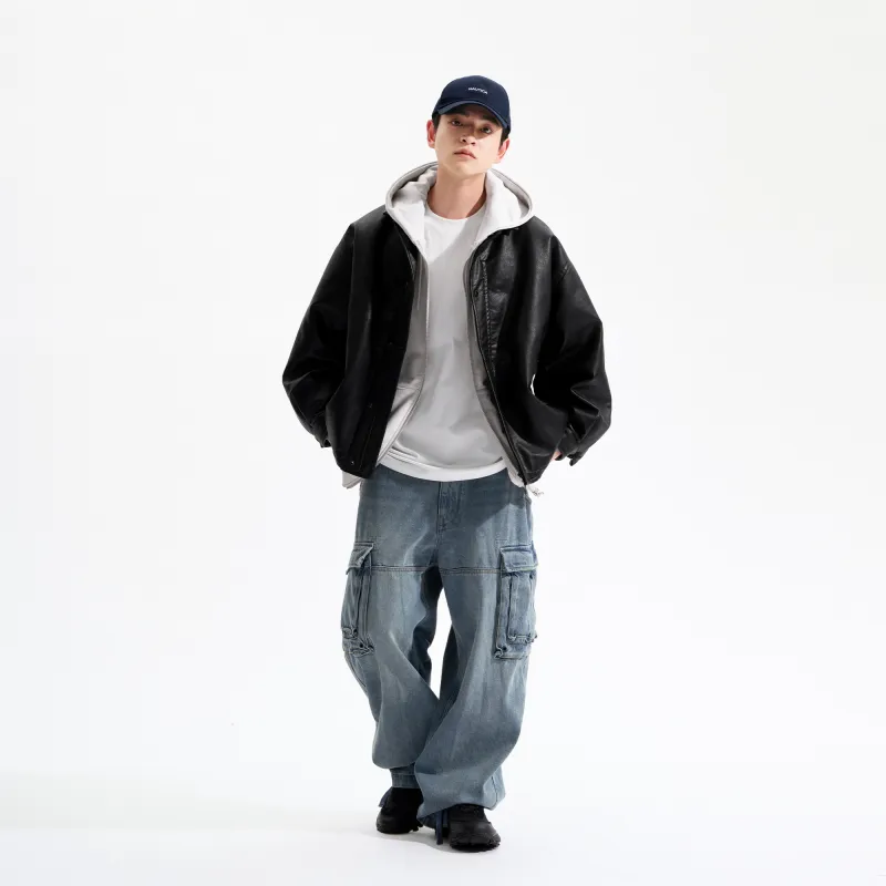 Nautica White Sail Faux Leather Jacket Men's-3