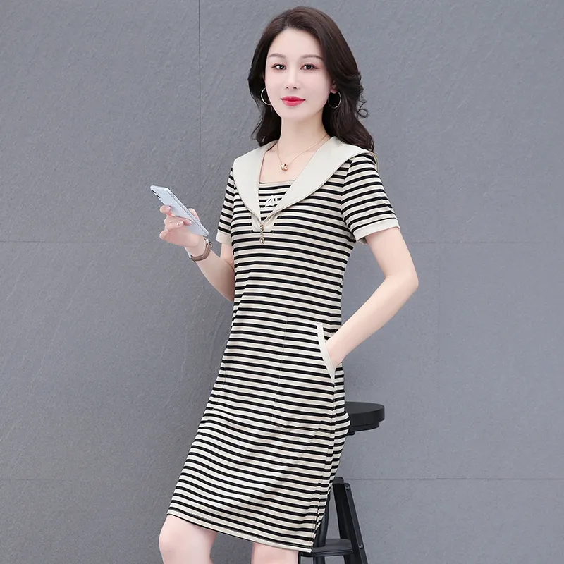 Mu Qingqing Short Sleeved Dress Women's-2