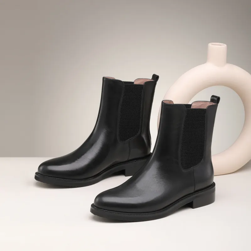 Chrisdien Deny Short Chelsea Boots 3CM Women's Black-5