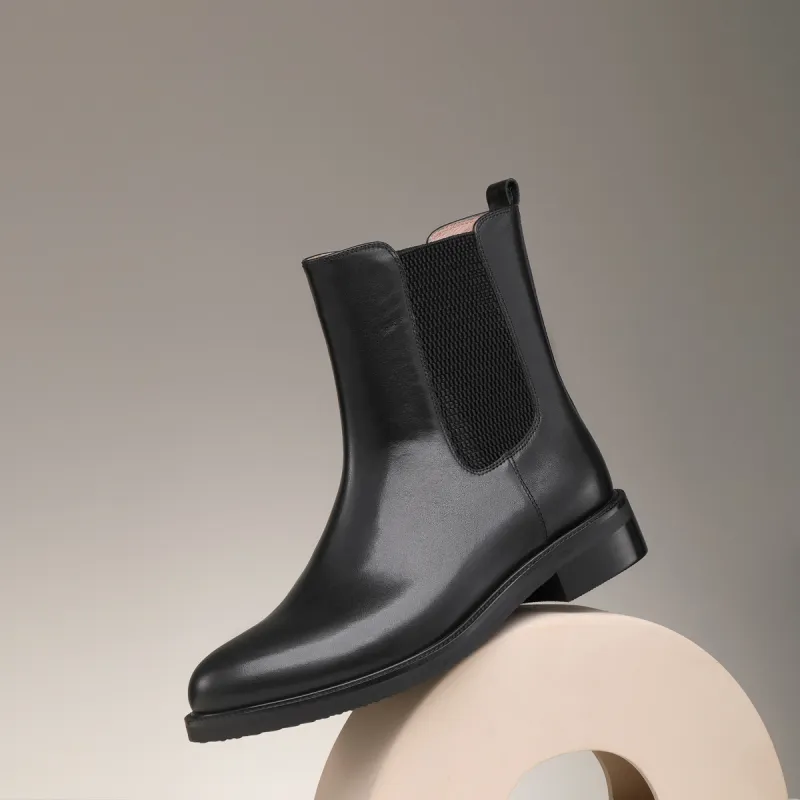 Chrisdien Deny Short Chelsea Boots 3CM Women's Black-6