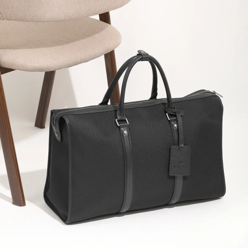 Chrisdien Deny Cow Leather Travel Bag Men's Black-7