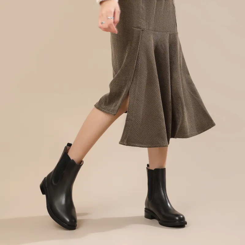 Chrisdien Deny Short Chelsea Boots 3CM Women's Black-4