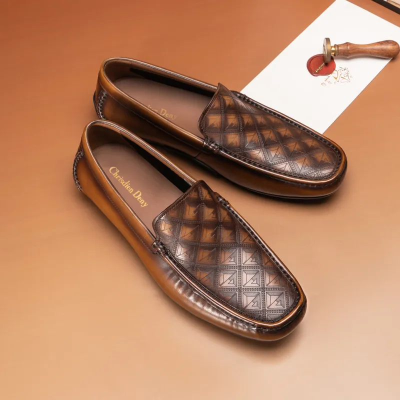 CHRISDIEN DENY Loafers Men Black/Yellow Brown-11