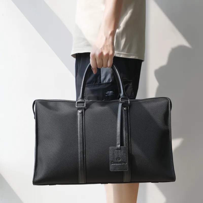 Chrisdien Deny Cow Leather Travel Bag Men's Black-6