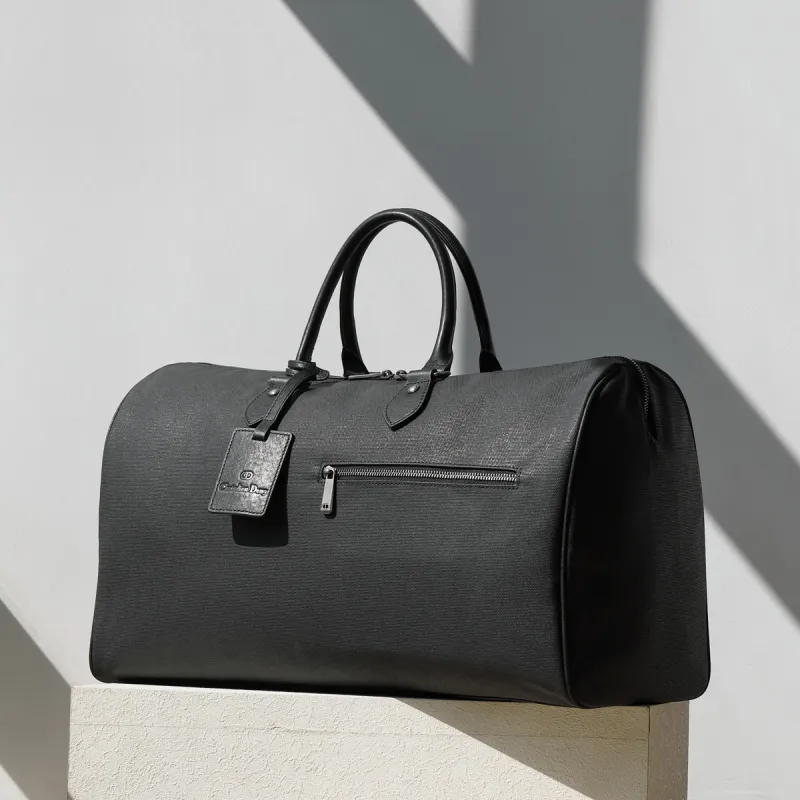 Chrisdien Deny Fabric Travel Handbag Men's Black-7