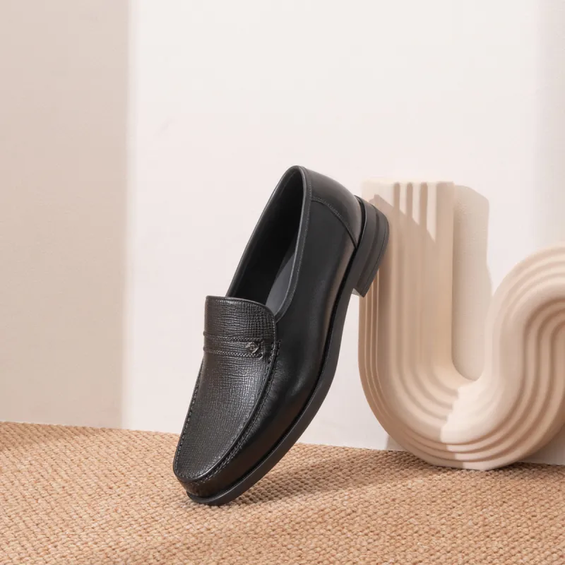 Chrisdien Deny Loafers 3CM Men's Black-7