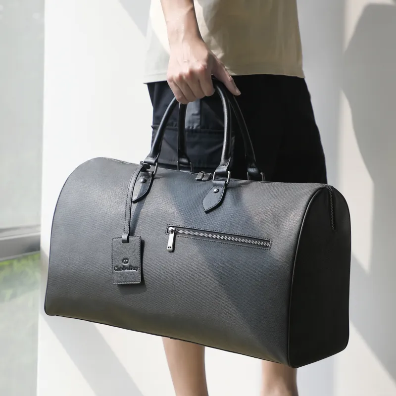 Chrisdien Deny Fabric Travel Handbag Men's Black-6