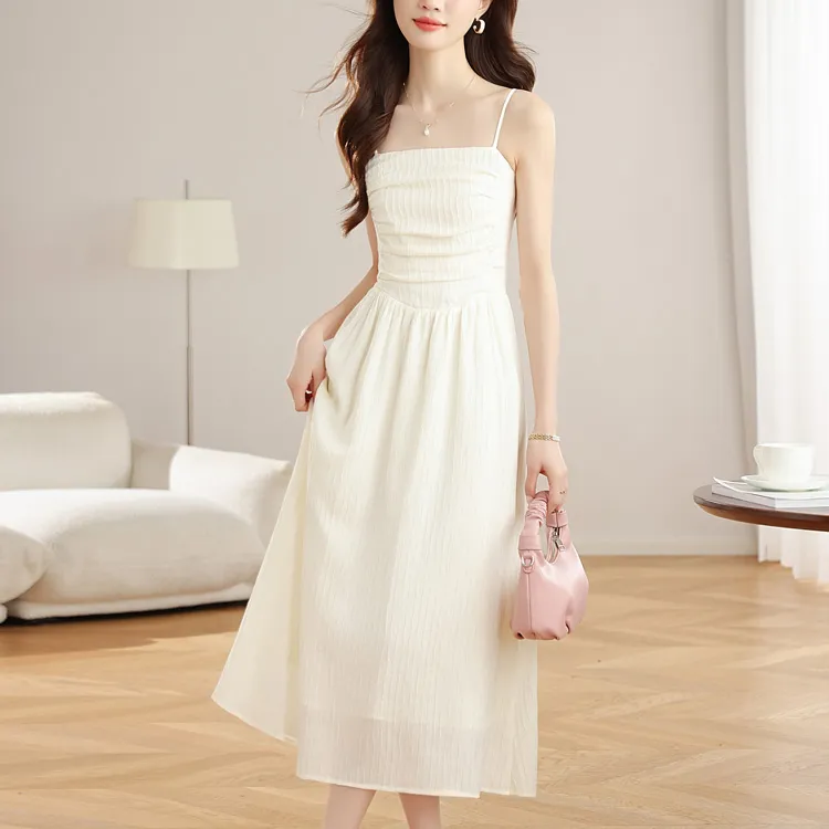 TORIGHT Slip Dress Women's Beige Apricot-3