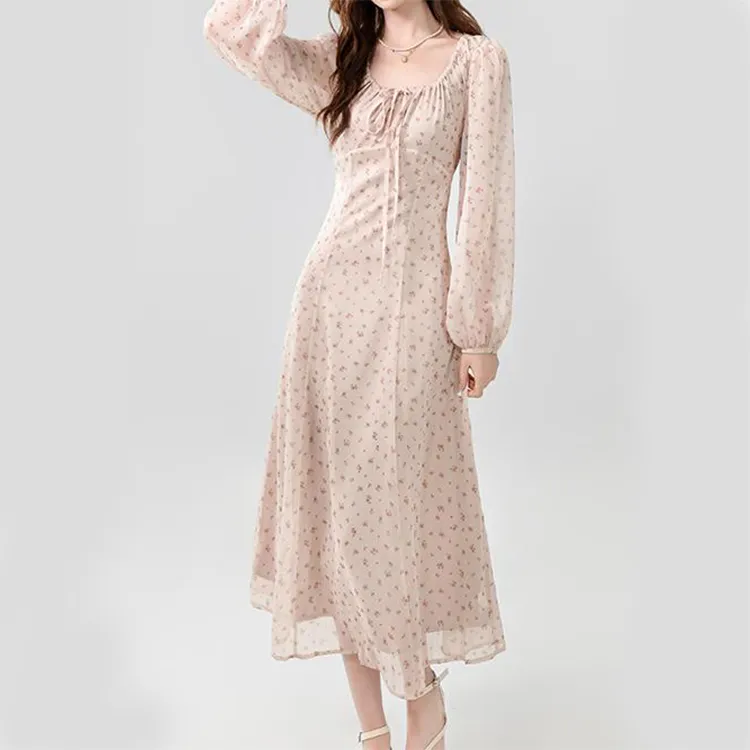 TORIGHT Long Sleeved Dresses Women's Pink-5
