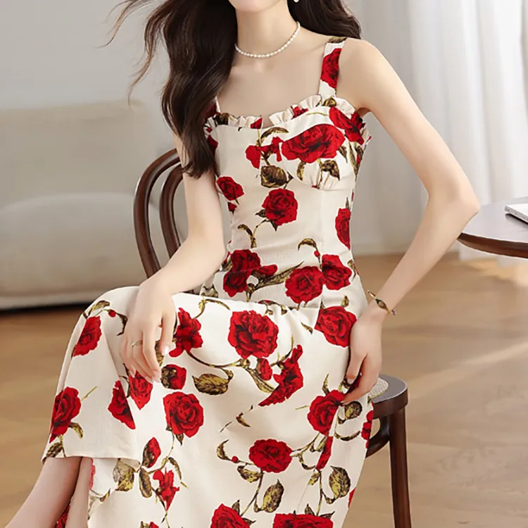 TORIGHT Slip Dress Women's Red+Bowknot Hair Tie Comes With-6