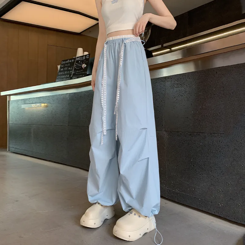 TORIGHT Cargo Pants Women's Blue+Bowknot Hair Tie Comes With-5