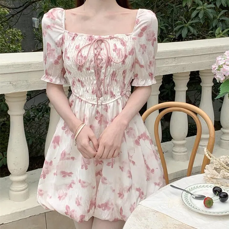 TORIGHT Short Sleeved Dress Women's Pink-6