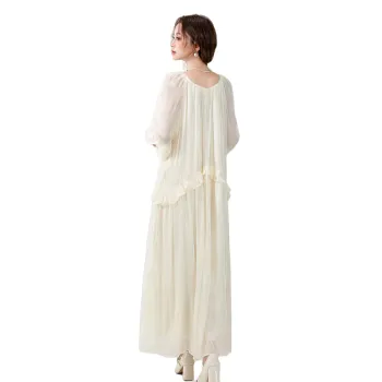 TORIGHT Long Sleeved Dress Women's Champagne