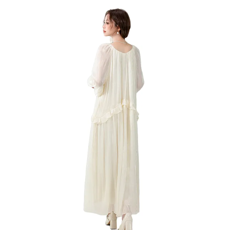 TORIGHT Long Sleeved Dress Women's Champagne-0