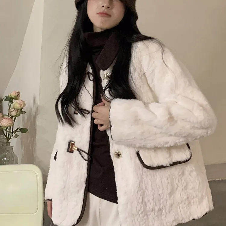 TORIGHT Velvet feel Coat Women's Ecru-2