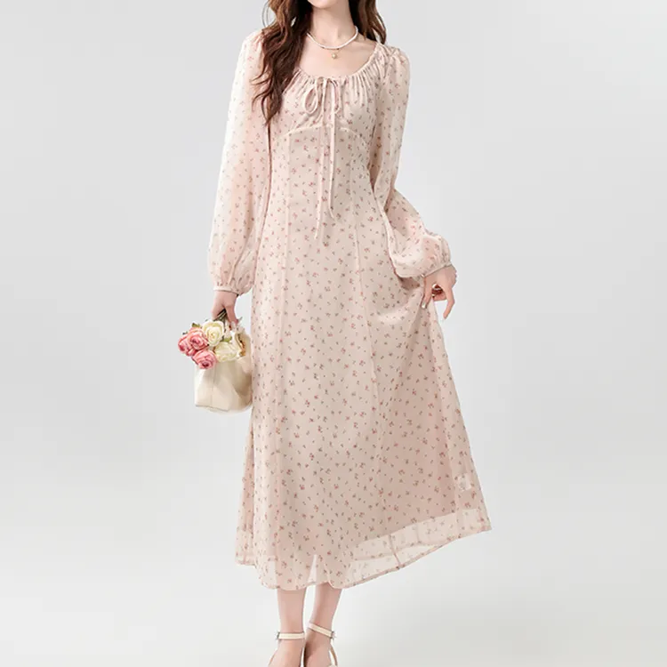 TORIGHT Long Sleeved Dresses Women's Pink-4