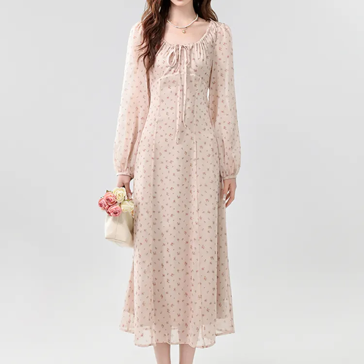 TORIGHT Long Sleeved Dresses Women's Pink-3