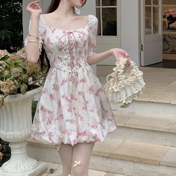 TORIGHT Short Sleeved Dress Women's Pink-4