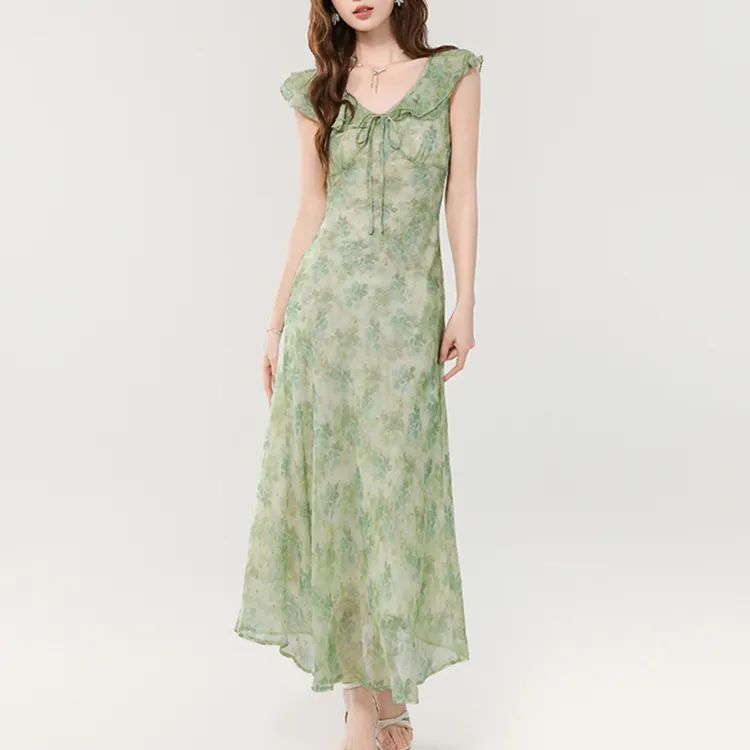 TORIGHT Sleeveless Dress Women's Light Green-6