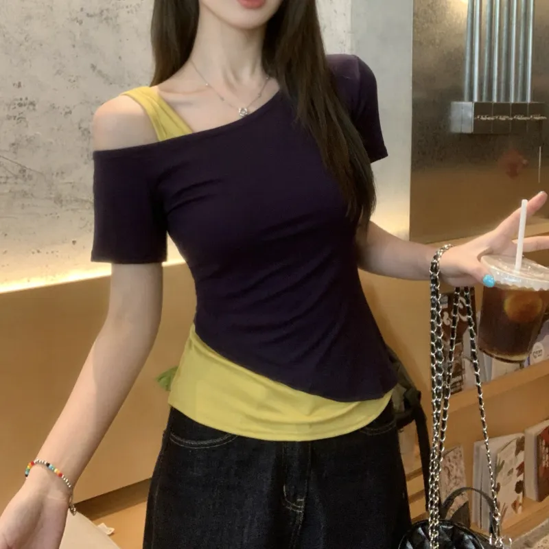 TORIGHT T Shirts Women's Image Color+Bowknot Hair Tie Comes With-2
