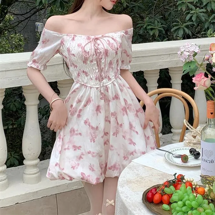 TORIGHT Short Sleeved Dress Women's Pink-2