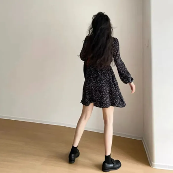 TORIGHT Long Sleeved Dresses Women's Black-2