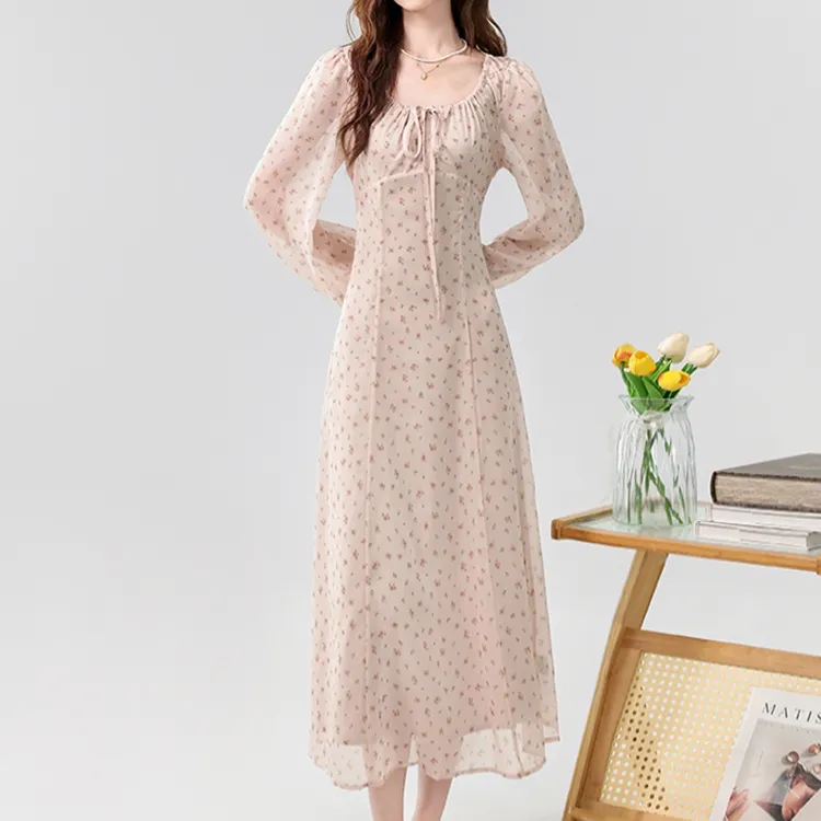 TORIGHT Long Sleeved Dresses Women's Pink-2