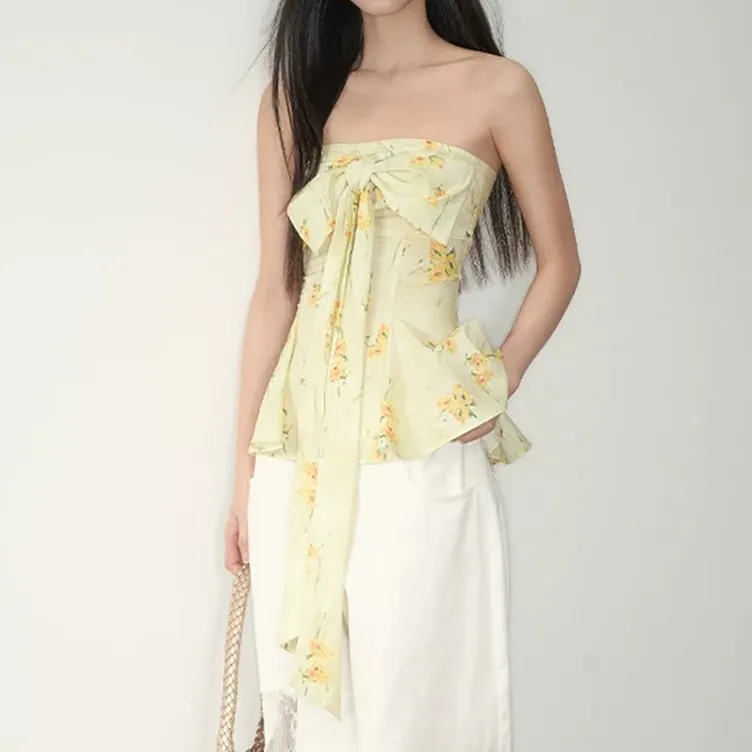 KUNZHUDAXIANG Strapless Top Women's-5