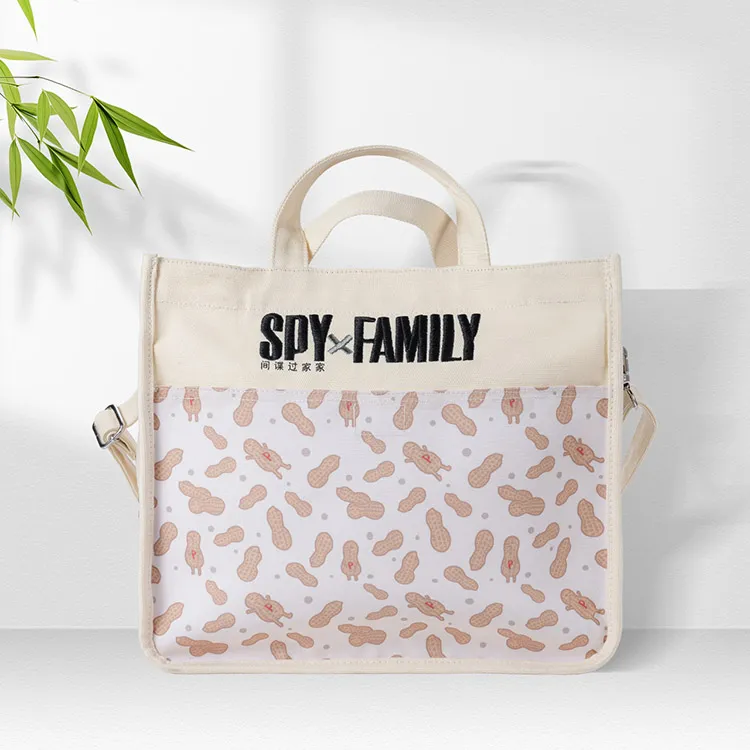 WOOLOO STAR Canvas Shoulder Bag Unisex I And Cute Pet Design-4
