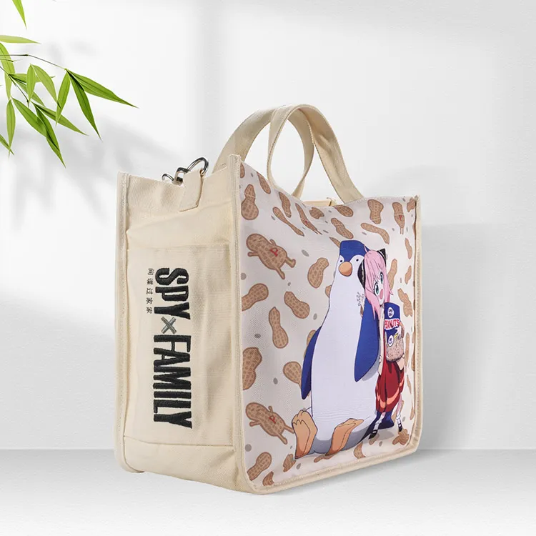 WOOLOO STAR Canvas Shoulder Bag Unisex I And Cute Pet Design-3