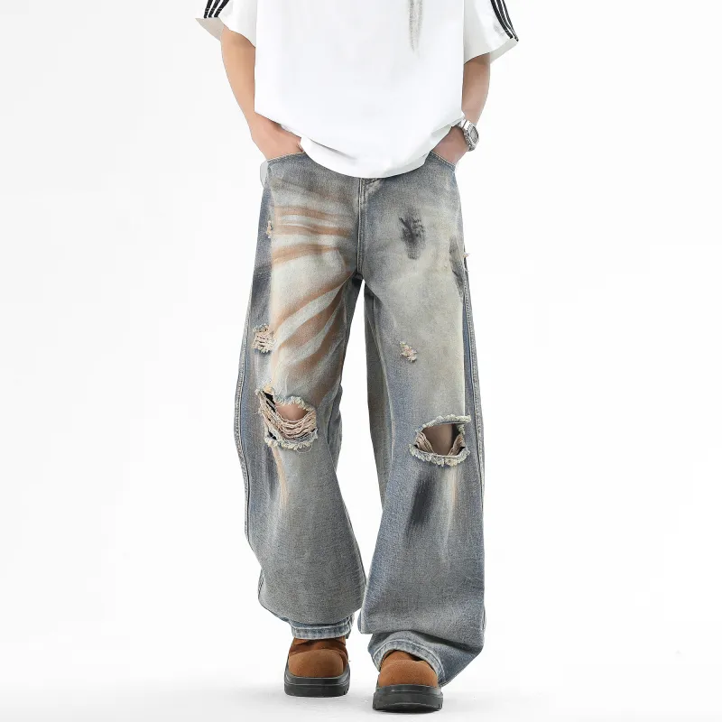 SWAMP AREA Jeans Unisex Vintage Blue-1