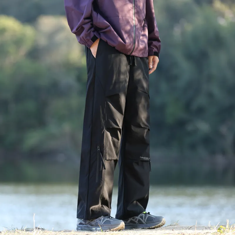 SWAMP AREA Cargo Pants Unisex Black-3