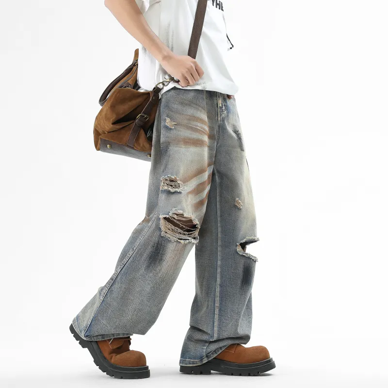 SWAMP AREA Jeans Unisex Vintage Blue-3