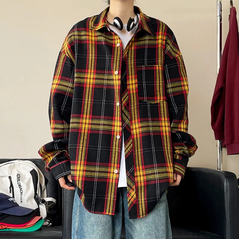 SWAMP AREA Shirt Unisex Black Plaid-3