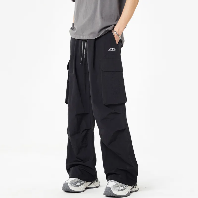 SWAMP AREA Casual Pants Unisex Black-2