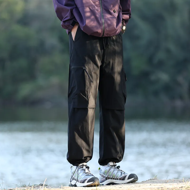 SWAMP AREA Cargo Pants Unisex Black-3