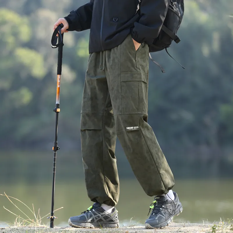 SWAMP AREA Cargo Pants Unisex Black-12