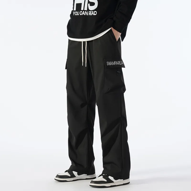 SWAMP AREA Casual Pants Unisex Black-3