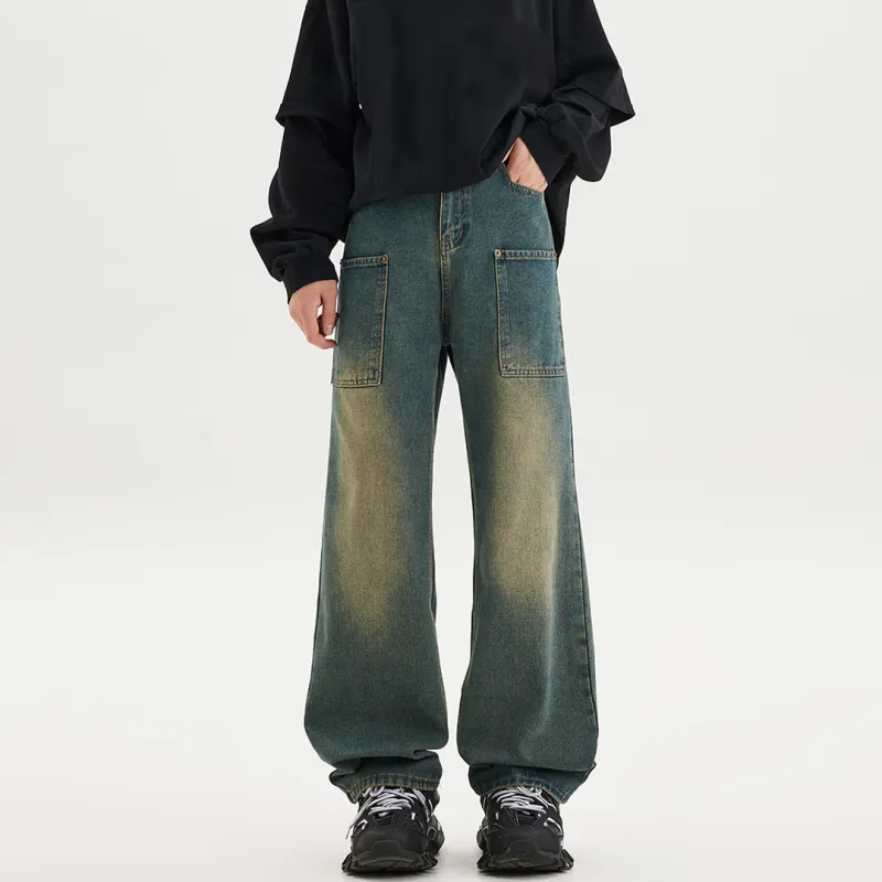 SWAMP AREA Jeans Unisex Vintage Blue-1