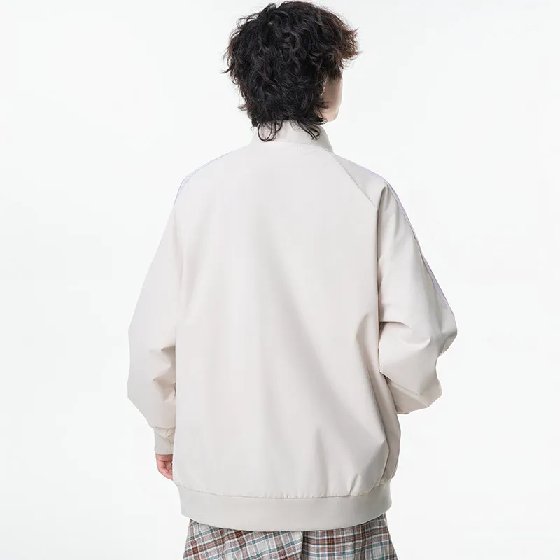 AKIN Baseball Jacket Unisex Navy Blue Apricot-8