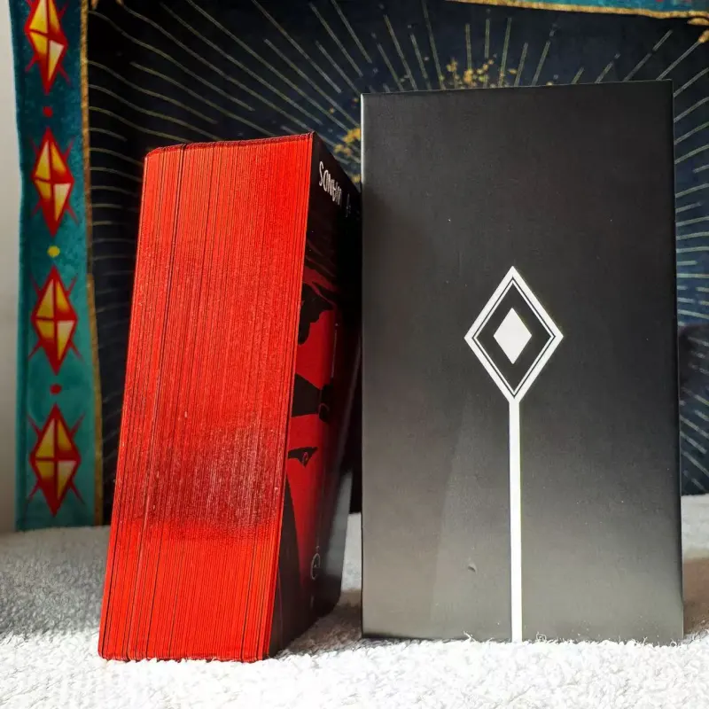ZOCO Dirty Red Tarot Cards 10*5cm Original Black Core Cardstock Board Games-3