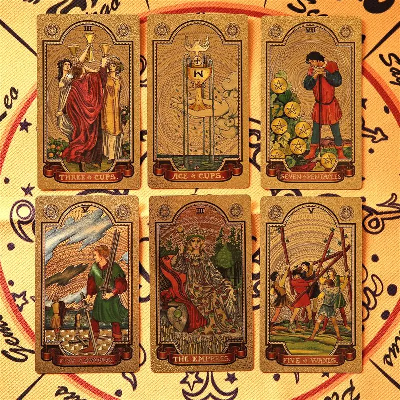 ZOCO Black Gold Sun Tarot Card Box Included Waterproof And Durable PET Material Board Games-33