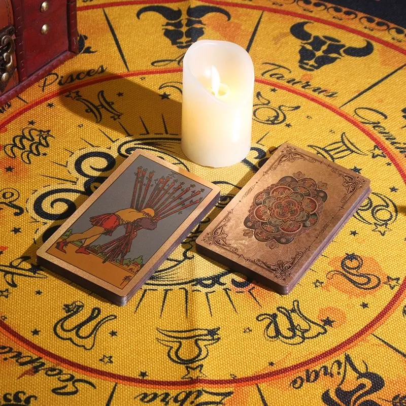 ZOCO Black Gold Sun Tarot Card Box Included Waterproof And Durable PET Material Board Games-4