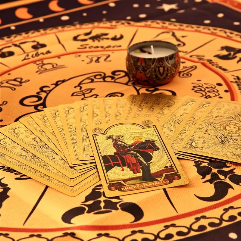 ZOCO Black Gold Sun Tarot Card Box Included Waterproof And Durable PET Material Board Games-36