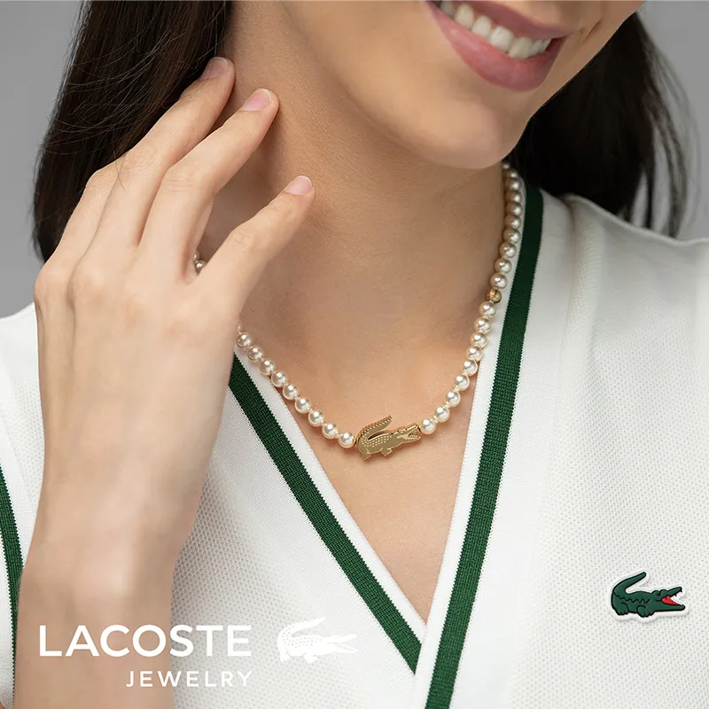 LACOSTE Stainless Steel Necklaces Women's Gold/White 2040429-3