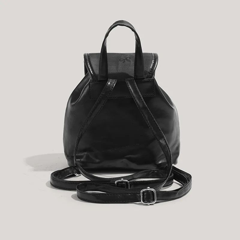 Juju Jimmy Artificial Leather Backpack Regular Women's Black-5