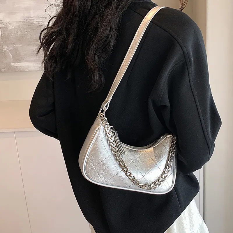 Juju Jimmy PU Shoulder Bag Regular Women's Silver-4