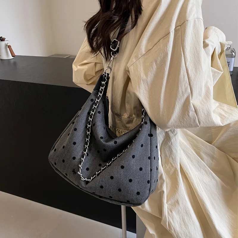 Juju Jimmy Canvas Shoulder Bag Regular Women's Black Gray-1